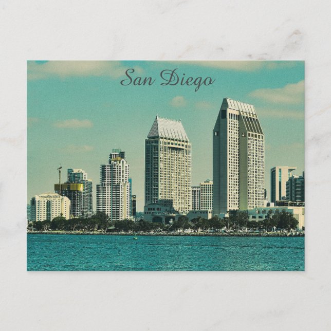 Carte Postale San Diego California City Skyline Photo Voyage (Devant)