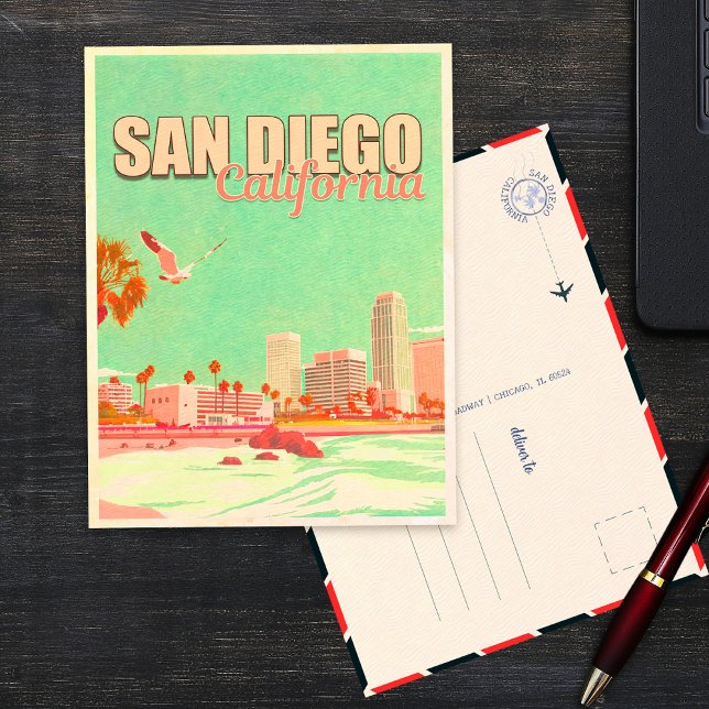 Carte Postale San Diego California Downtown Souvenirs 1950 (Créateur téléchargé)