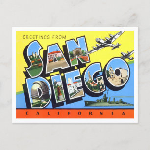 Carte postale San Diego, Californie Vintage Big Le