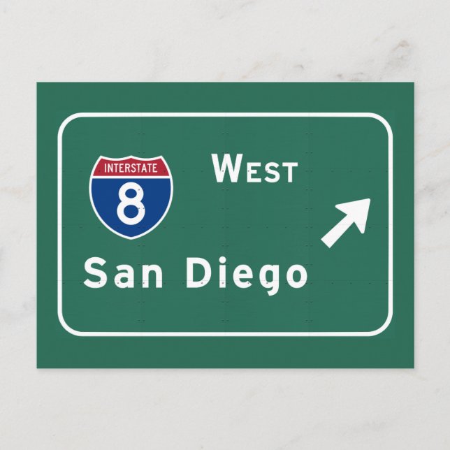 Carte Postale San Diego I-8 West Exit Interstate California Ca - (Devant)