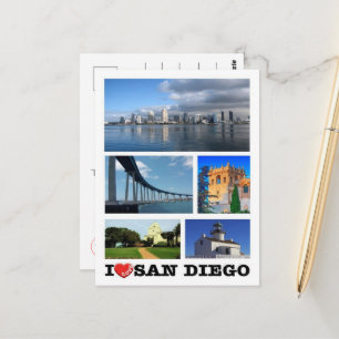 Carte Postale San Diego - J'aime - États-Unis -