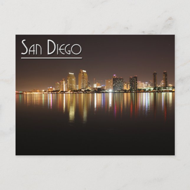 Carte Postale San Diego La Nuit (Devant)