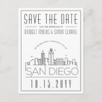 San Diego | Skyline stylisée Enregistrer la date