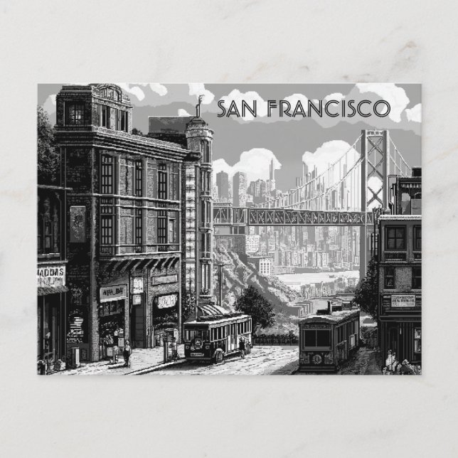 Carte postale San Francisco Black and White Travel (Devant)