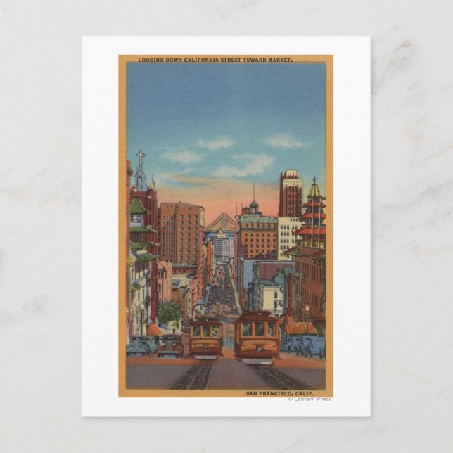 Carte Postale San Francisco, CA - Câbles en montée (Devant)
