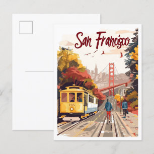 Carte Postale San Francisco California Art Vintage voyage