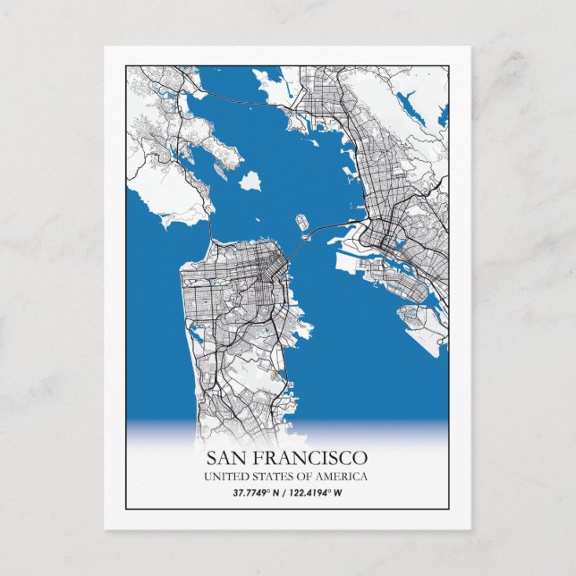 Carte Postale San Francisco California USA Travel City Map (Devant)