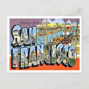 Carte Postale San Francisco, California Vintage Big Letters
