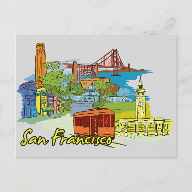 Carte Postale San Francisco, Californie Célèbre City (Devant)