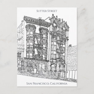 Carte Postale San Francisco, Californie   Dessin de rue Sutter