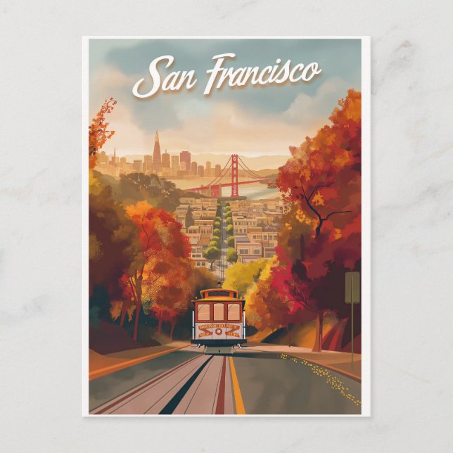 Carte Postale San Francisco, Californie Voyage Rétro (Devant)