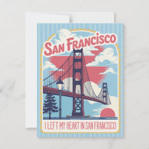 Carte Postale San Francisco "J'ai laissé mon cœur" Pont du Golde