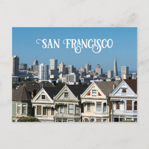 Carte Postale San Francisco Skyline et Maisons pour dames peinte