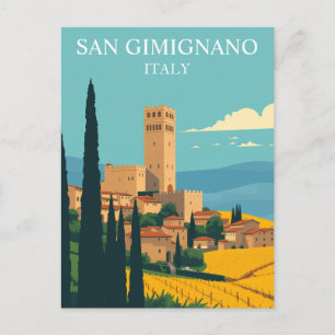 Carte Postale San Gimignano, Italie Art Vintage médiéval