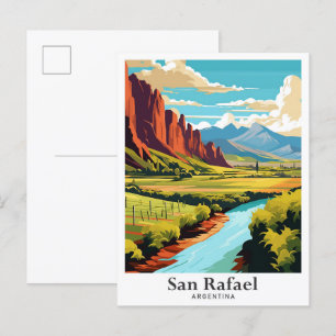 Carte Postale San Rafael Argentine Voyage Vintage Illustration