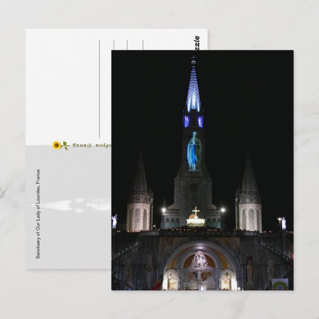 Carte Postale Sanctuaire de Notre-Dame de Lourdes, France - (Devant / Derrière)
