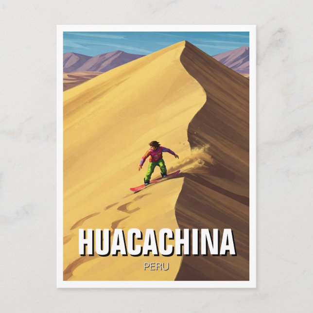 Carte Postale Sandboard en Huacachina Pérou Voyage (Devant)