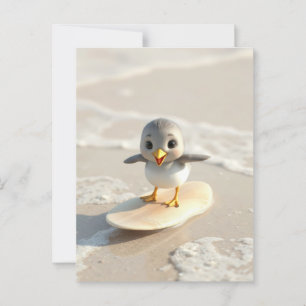 Carte Postale Sandpiper apprend le surf