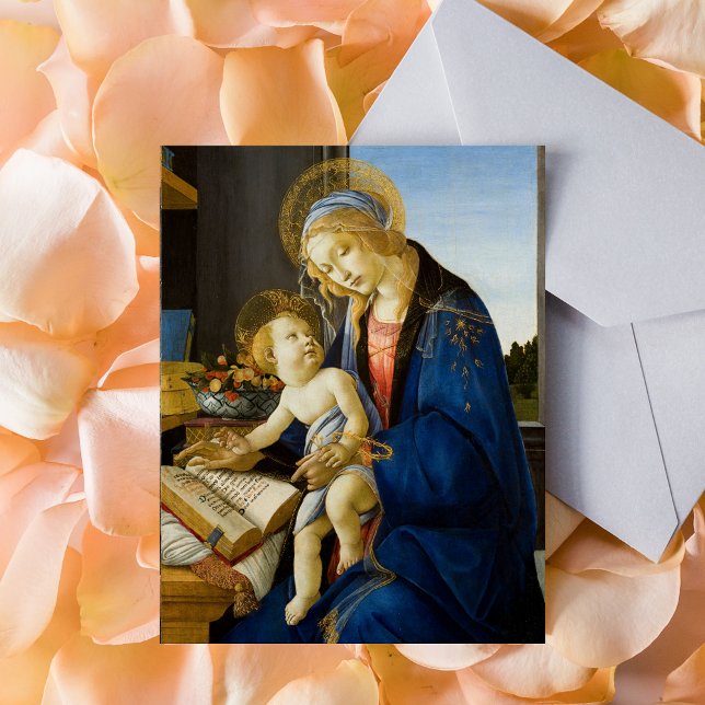 Carte Postale Sandro Botticelli Madonna du livre Enfant Jésus (Sandro Botticelli Madonna of the Book Child Jesus Postcard)