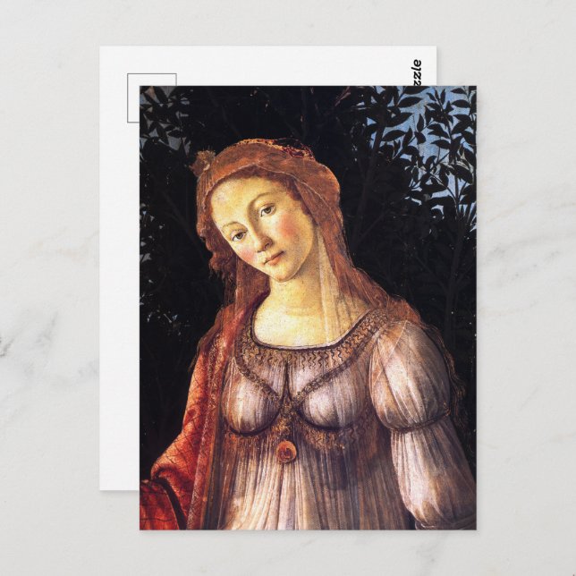 Carte Postale Sandro Botticelli-Primavera(Printemps)-Vénus (Devant / Derrière)
