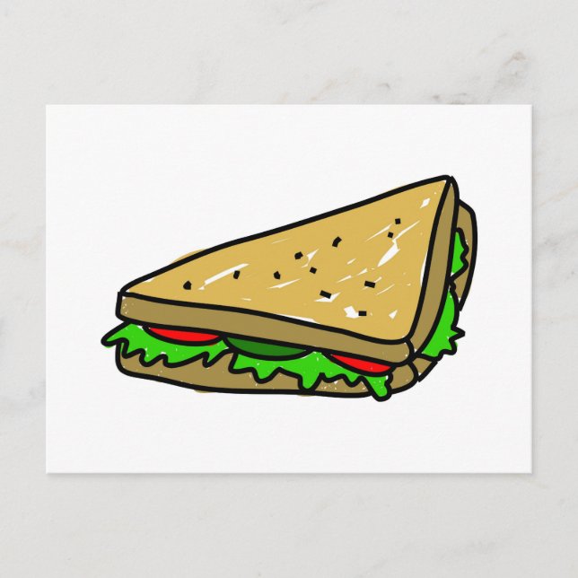 Carte Postale Sandwich à la salade (Devant)