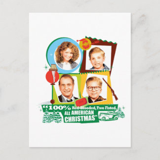 Carte Postale Sanglé Rouge, Deux Fêtes, Tous Noël Américain