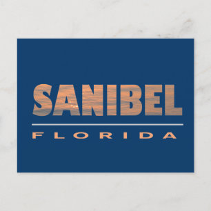 Carte Postale Sanibel Island Floride Design typographique
