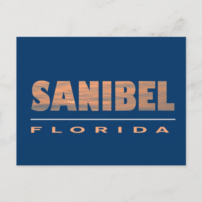 Carte Postale Sanibel Island Floride Design typographique (Devant)