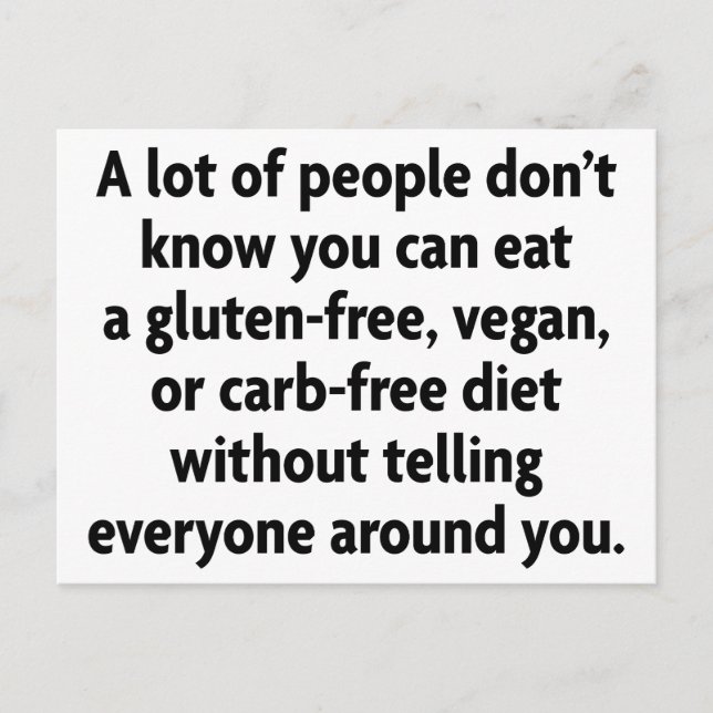 Carte Postale Sans glucides (Devant)