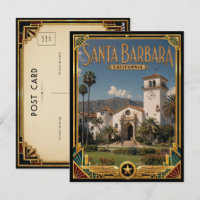 Santa Barbara Californie Art Déco Doré Vintage A