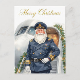 Carte Postale Santa Claus in at the airport