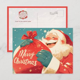 Carte Postale Santa Claus Preparing Christmas Gifts