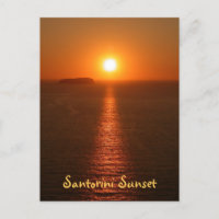 Santorin coucher de soleil avec texte - île grecqu