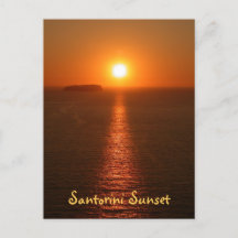 Santorin coucher de soleil avec texte - île grecqu