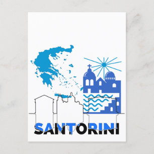 Carte Postale Santorin Grèce.
