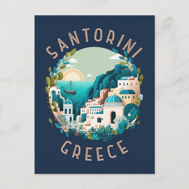 Carte Postale Santorin Grèce Cercle en détresse (Devant)