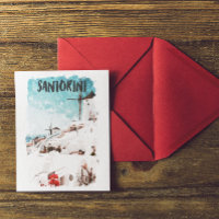 Santorin Iles Grecques Aquarelle Voyage