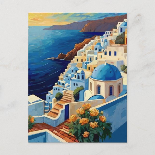 Carte Postale Santorin Sunrise - Grèce - Village des îles grecqu (Devant)