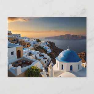 Carte Postale Santorin Sunset Bliss