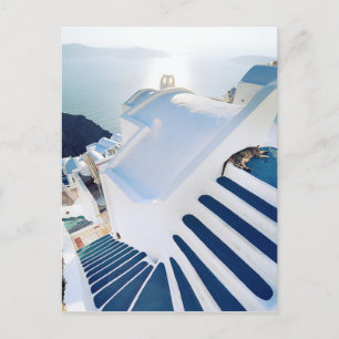 Carte Postale Santorini Oia Steps, Grèce