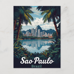 Carte Postale São Paulo Brésil Skyline de ville tropicale