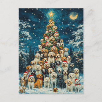 Carte Postale Sapin de Noël Chien