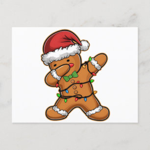 Carte Postale Sapin de Noël Lumineux au Pain d'Épice Dabbing