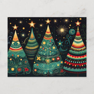 Carte Postale Sapins de Noël élégants