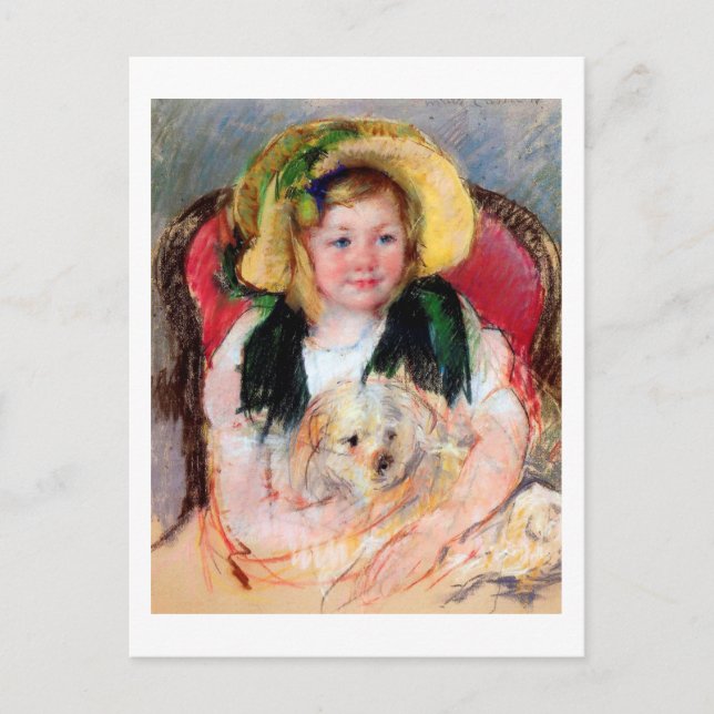 Carte Postale Sara avec son chien, Cassatt (Devant)