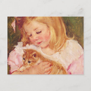 Carte Postale Sara Holding a Cat, Mary Cassatt