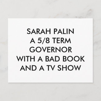 CARTE POSTALE SARAH PALINA 5/8 TERME GOVERNORAND AVEC UN MAUVAIS