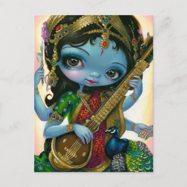 Carte postale "Saraswati Jouer à Veena" (Devant)
