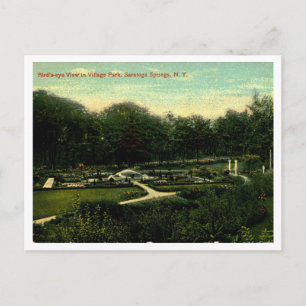 Carte Postale Saratoga Springs NY, Village Park, années 1910 Vin