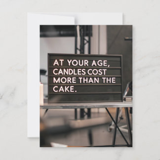 Carte Postale Sarcasme amusant Anniversaire bougies plus vieux